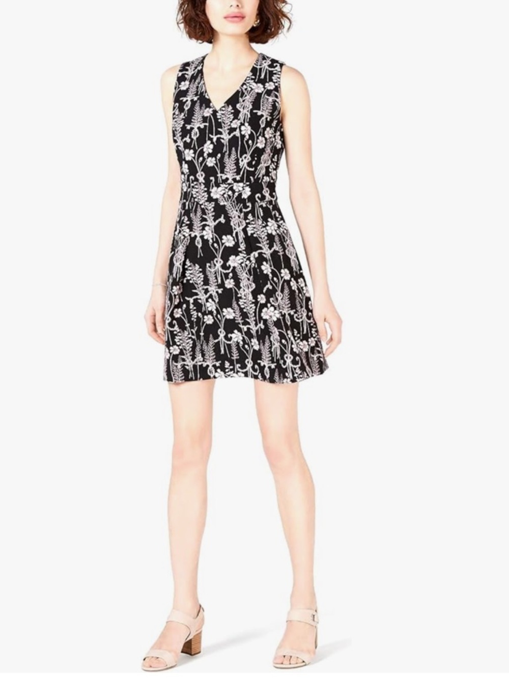 Maison Jules Sprigs of Change Floral Fit & Flare Dress, Black Pink | Women’s (4) - Picture 9 of 9